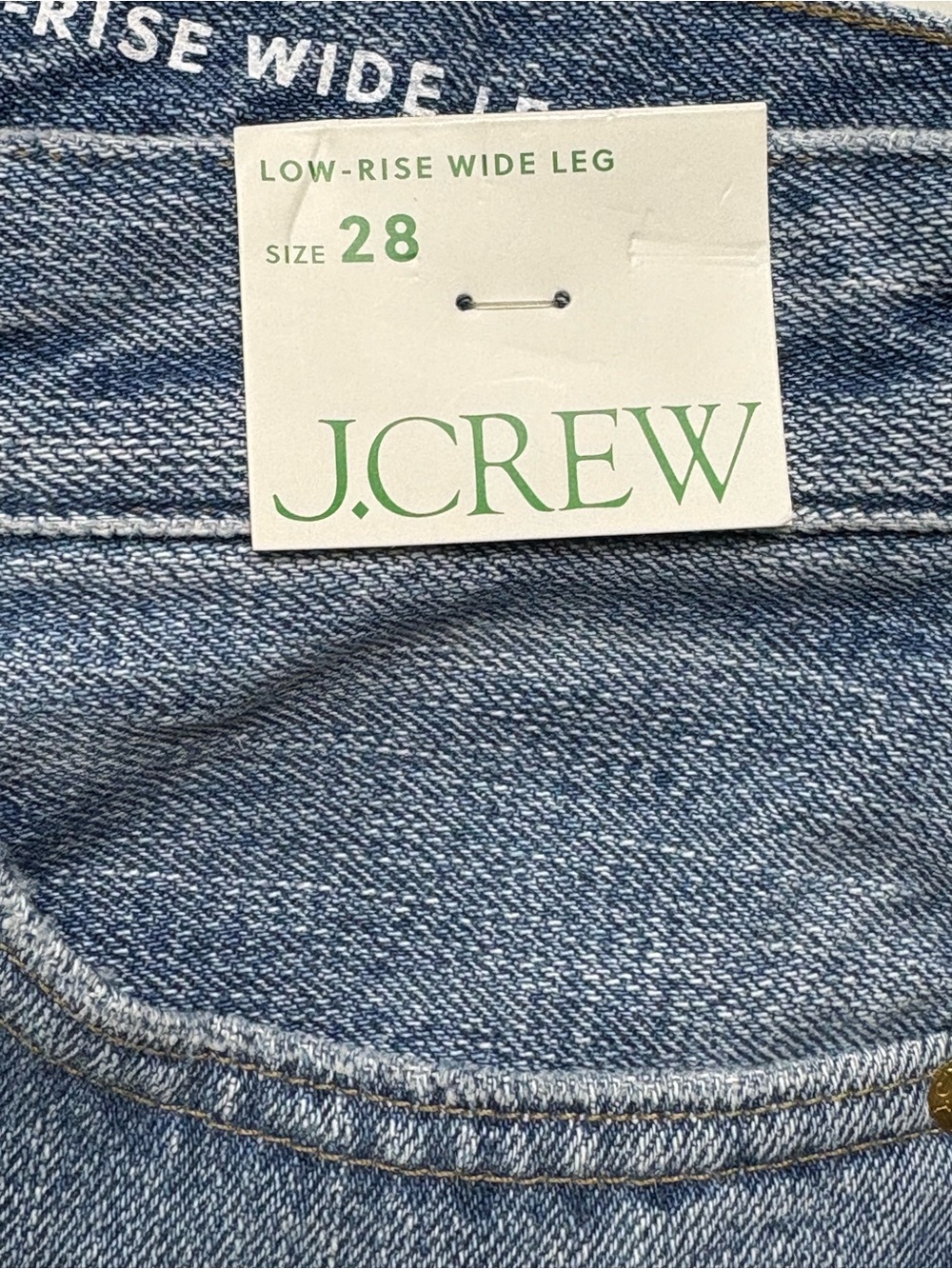 NWT J Crew Low Rise Wide Leg Jeans Sydney Wash 28 Cotton Relaxed Fit - Picture 11 of 12